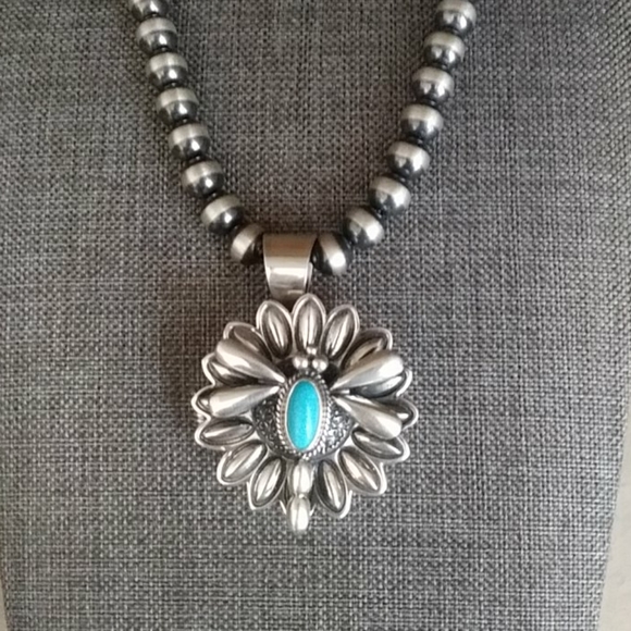 Native American Navajo Dragonfly Locket and Pearls - Picture 3 of 9